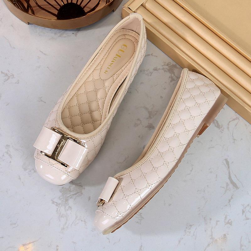 Fashion Flat Shoes for Women Spring and Autumn 2025 Square Toe Loafers Women's New Butterfly Bow Plus Size Shoe Ladies Zapatos De Mujer