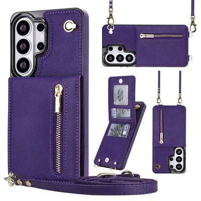 Luxus PU-Leder Wallet Case für Samsung Galaxy S22 S23 S24 S25 S26 Ultra Plus Crossbody-Lanyard Kartenhalter Schutzhülle