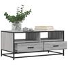 Coffee Table Gray Sonoma 100x50x45 Cm Particleboard and Metal