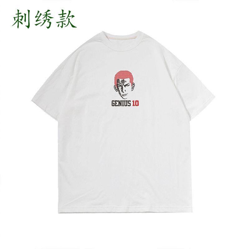 Embroidered Unisex Short Sleeve T-Shirt Slam Dunk Sakuragi Hanamichi Hip Hop Cartoon Anime Youth T-Shirt Children's Boys' Top