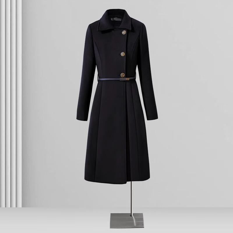Teluoman Women's Mid-Length Professional Padded Wool Blend Coat