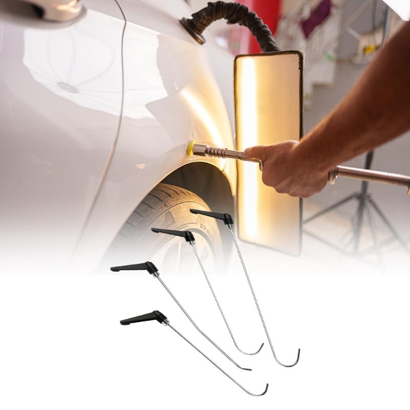 4Pcs Car Damage Rods Rod Opening Tool Car Dent Repair Tool Hand Set Rotated Handle Auto Body Dent Removal Tool