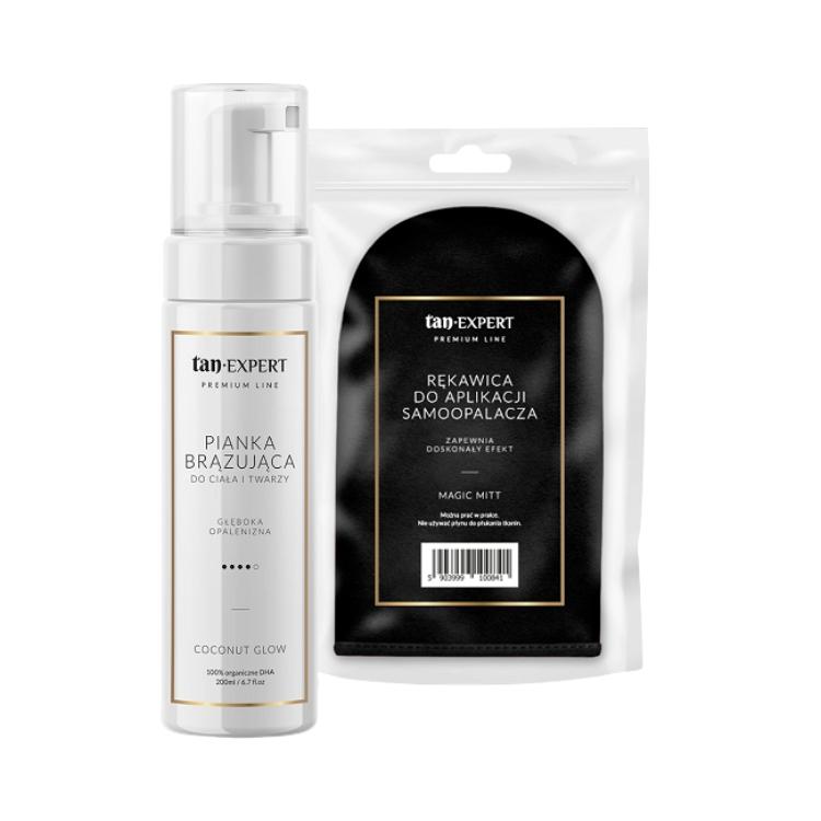 TanExpert Coconut Glow Self-Tanning Foam + Mitt