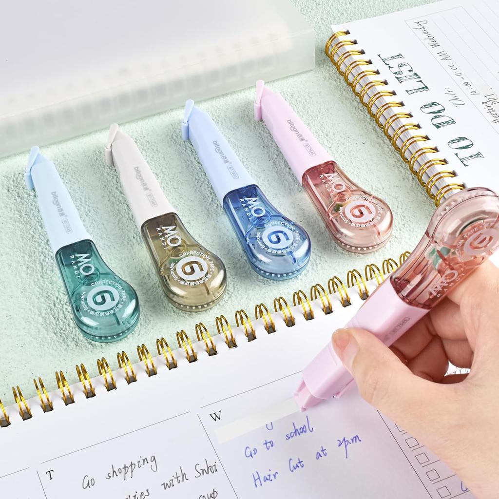 Temiary 8 Pcs Correction Tape Pens, Aesthetic for Tant Correction, Easy To Use, Pen Shaped Applicator for Office School Supplies, 1/5 Inch X 236