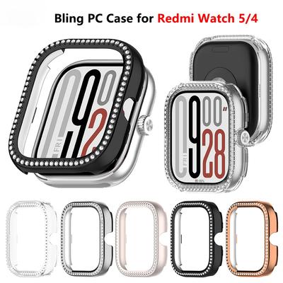 Bling PC Case For Xiaomi Redmi Watch 5 5eSIM Diamond Bumper Protector Frame Shell Cover for Redmi Watch 4 Accessorie(No Screen)