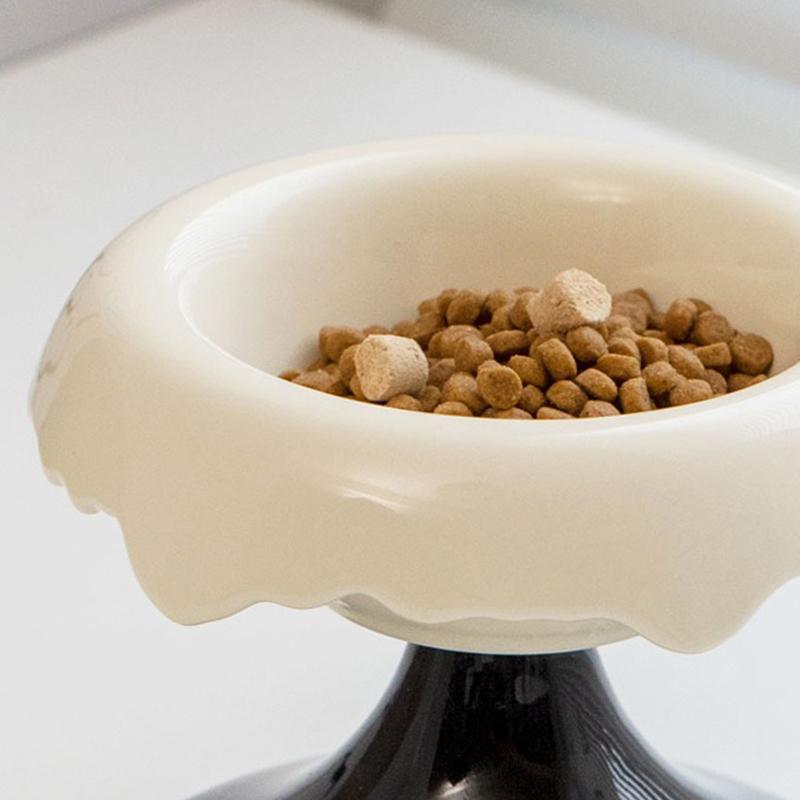 Cute Ceramic Pet Bowl Elevated Cat Bowl Protects Cervical Vertebrae Pet Supplies