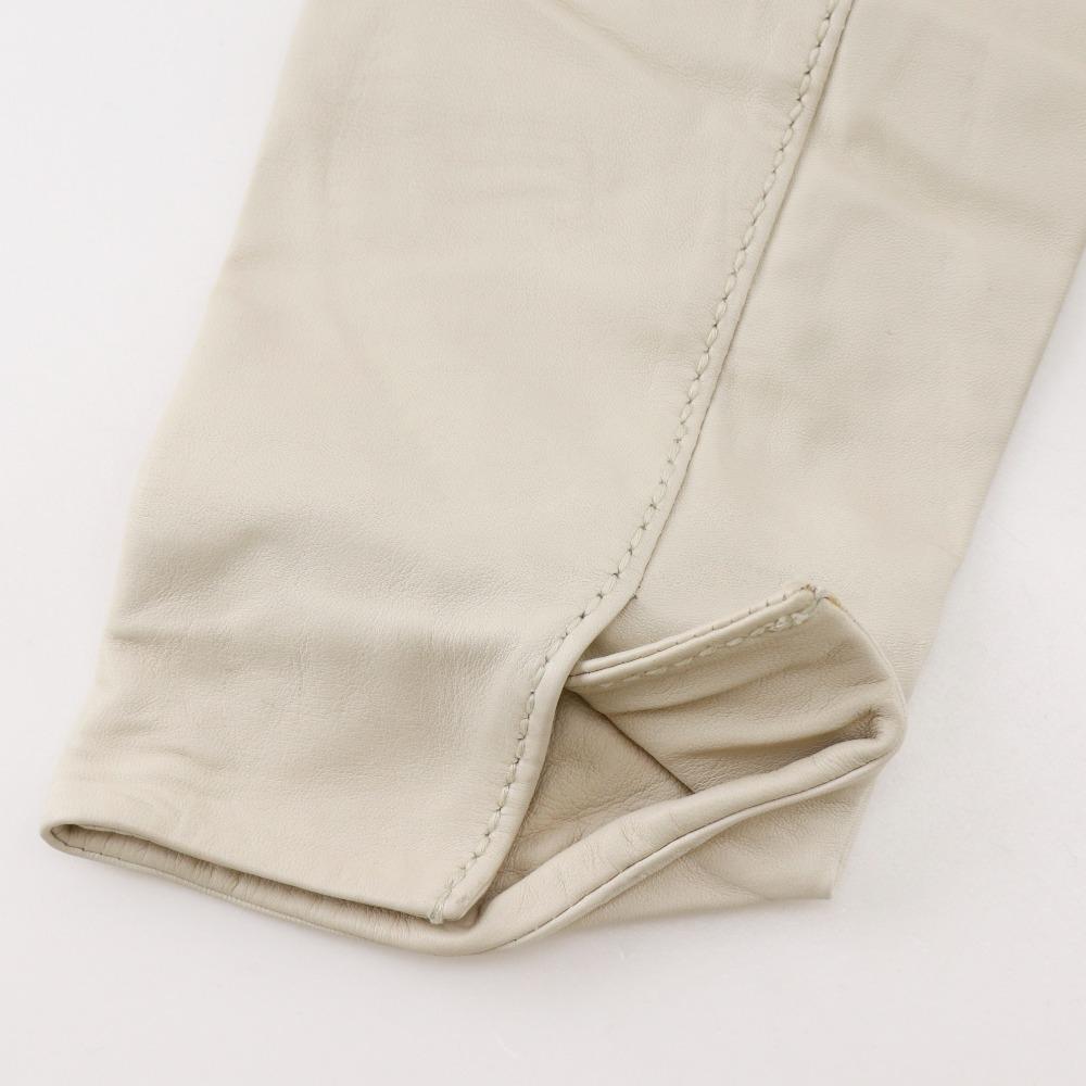 SONIA SONIA RYKIEL Lamb Leather Jacket Tailored Jacket Beige Lambskin/polyester Women Used