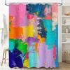 Colorful Brushstroke Pattern Shower Curtain for Bathroom Decor Pink, Blue, Green Yellow Design (180 x 180 cm)