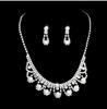 Luxury Bridal Zircon Flower Necklace & Earrings Set - Elegant Wedding Jewelry Accessories 