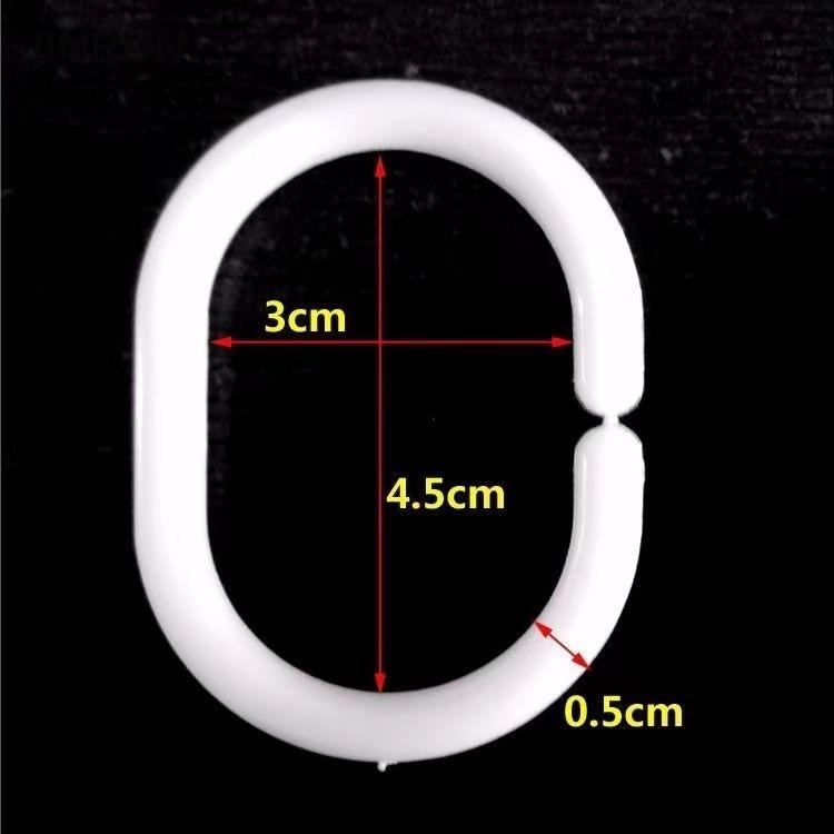 24pcs Double Hook Shower Curtain Hook Shower Curtain Ring Set Bathroom Tools