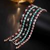 Gold Colored Zircon Bracelet for Women, Full Set with Zircon, Elegant Fine Bracelet, High-end Minimalist Light Luxury Women's Hand Accessory 2026