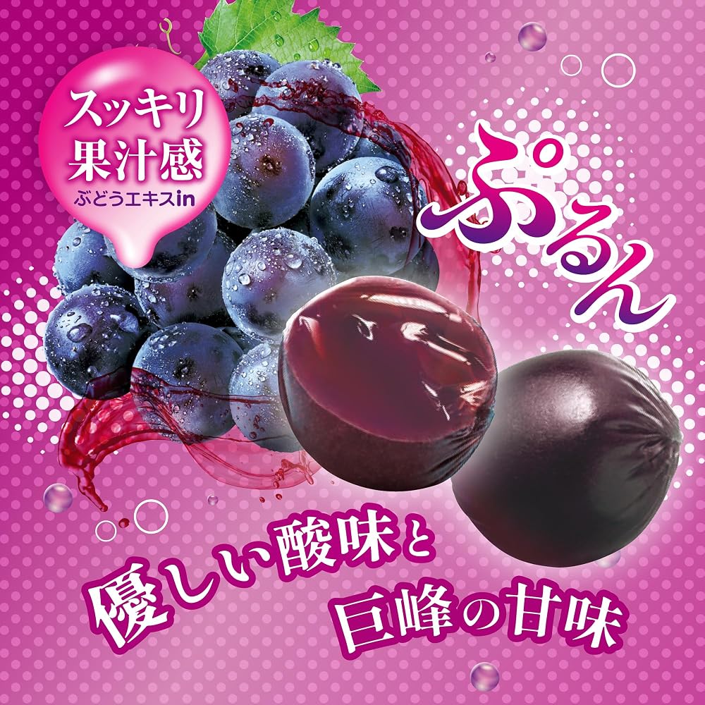 UHA Mikakuto Kororo Grape Candy 48g x 6 Packs, Chewy Texture, Fruity Flavor