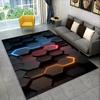 3D Geometric Illusion Area Rug Abstract Modern Carpet for Living Room Bedroom Kids Play Room Non-Slip Floor Mat