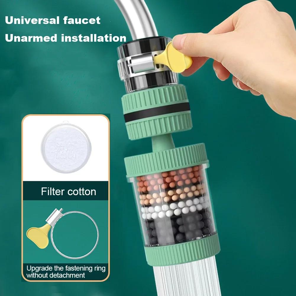 6 Schichten Wasserhahnreiniger Universeller Wasserhahnfilter Spritzwassergeschützt 360 Grad Drehung Wassersparender Sprudler für Zuhause Küche Badezimmer