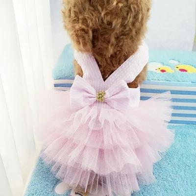 Jaro Léto Mašle Pet Kostým Šaty Pet Pes Pruhovaný Kočka Pes Štěně Svatba Princezna Sukně Psí Oblečení