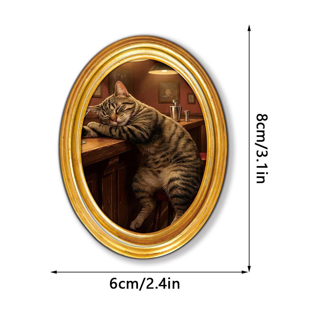 MZCT455-481 Creative 3D Wooden Round Photo Frame Refrigerator Magnet