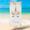 Name Bath Towels Cartoon Unicorn Beach Towel Bathroom Sport Towel for Adult Kids Microfiber Quick Dry Swimming Cover
