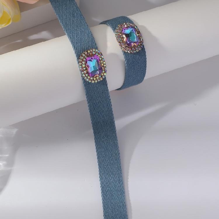 Statement Denims Blue Collar Bracelet Earrings Fashionable Jewelry Accessories Casual Party Wear Set for Women Girls