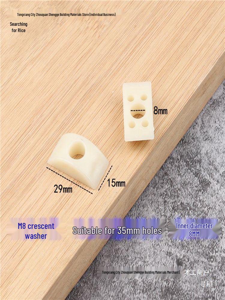 Half-Moon Nylon Washer for Desk and Stair Handrail Screw Connections