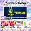 Leeds United FC 5D DIY Diamond Painting Custom Name Text, Full Drill Rhinestone Mosaic Art Home Gift