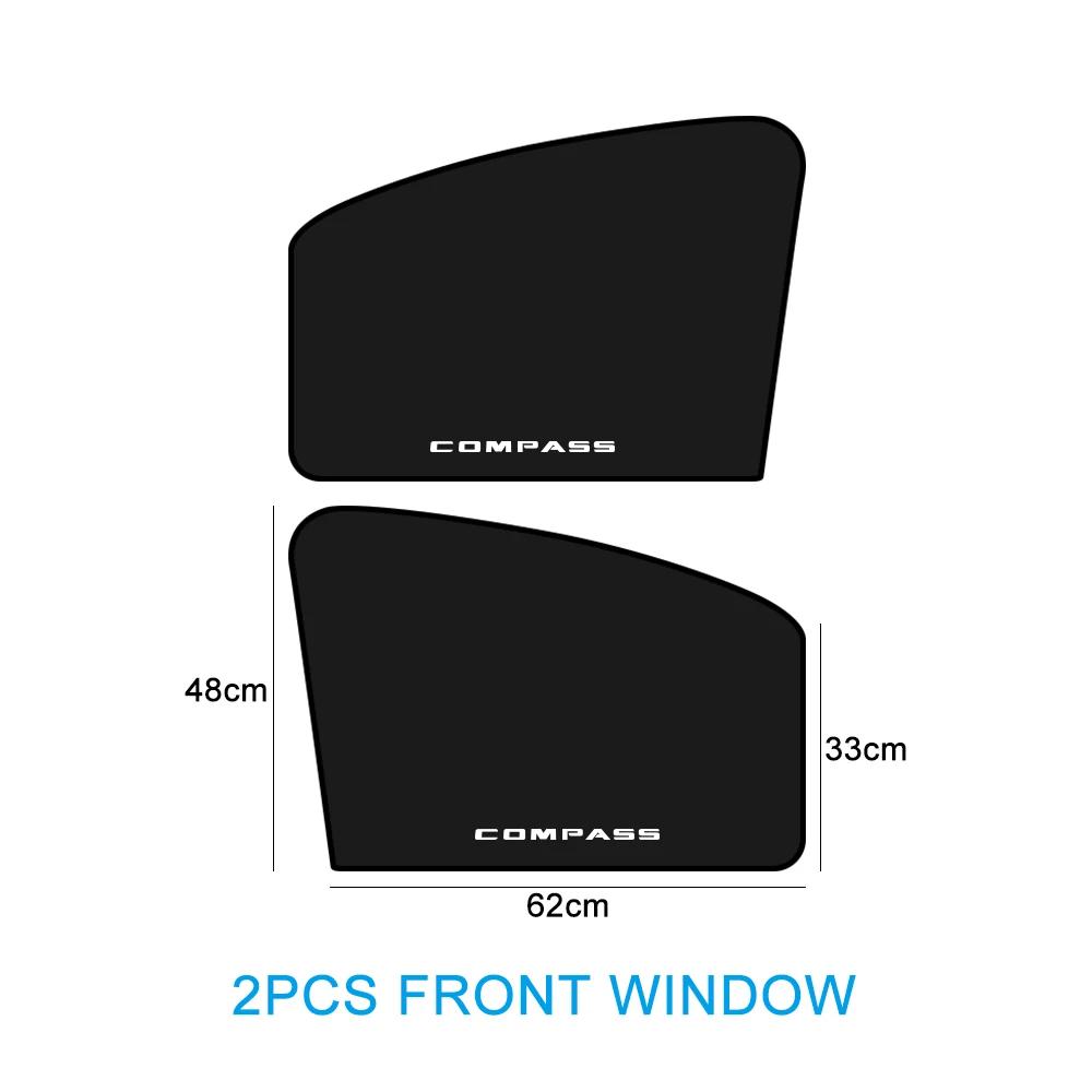 Car Side Window Sunshade Cover Magnetic Curtain Protector Auto Accessories For Jeep Compass Trailhawk Limited 4x4 MK49 MP SUV For Compass Front