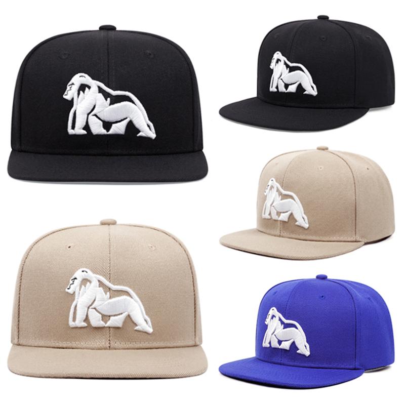 Creative New Baseball Hat Gorilla Embroidery Street Hip Hop Hat Outdoor Leisure Sunshade Flat Edge Hat Unisex