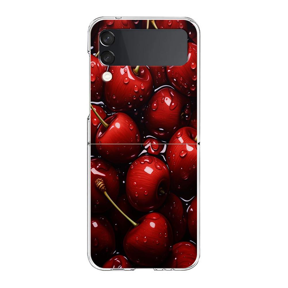 

Cherries Cherry Fruit Phone Case For Samsung Galaxy Z Flip 3 4 5 Hard Folding Clear PC Bumper For Samsung Z Flip 6 Back Cover Samsung Z Flip 6