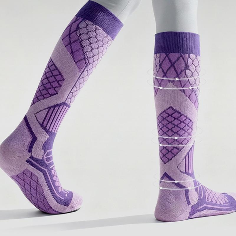 Extreme Cold Weather Ski Socks Thermal Insulated Cotton Blend Reinforced Heel Toe Stockings Unisex Outdoor Activity