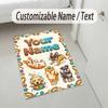 Dog Theme Crystal Velvet Rug Personalized Custom Name Text Soft Floor Mat Home Decor