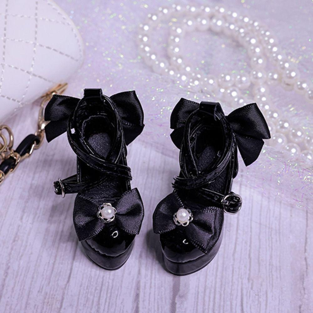 1 Pair 1/3&1/4 BJD Doll's Shoes Pearl Dress Up Doll Shoes Bowknot High Heels  1/3&1/4 BJD Dolls