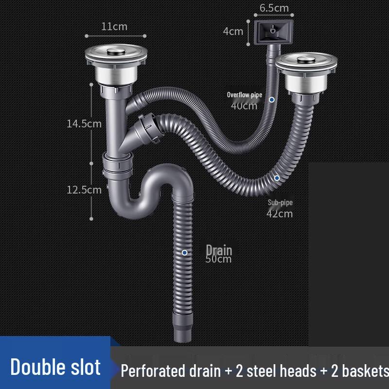 Xuanyong Thickened Double Kitchen Sink Drain Kit