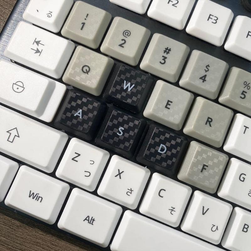 DIY Customs Keyboard Keys 17Pcs Keycap Carbon Fiber Texture Nonslip Cover for G915/G813/G815/G913 TKL
