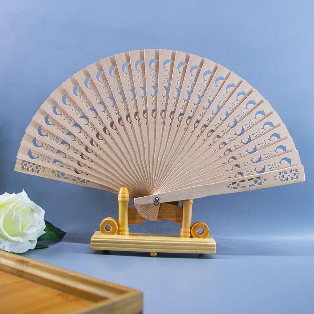 Personalized Hand Held Fan Vintage Chinese Wooden Fan Ornaments Bamboo Folding Fan  Women