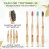 Now Organic Brand Multi Colour bristles with 4 unique Mark Biodegradable Bamboo Toothbrush perfect FAMILY PACK of 4
