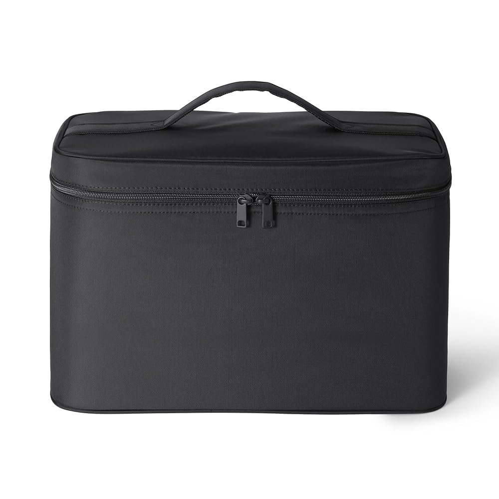 MUJI Recycled Nylon Makeup Box, Black, Large, Approx. 36 x 165 x 23 cm, 76811930