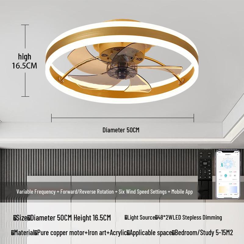 Japanese Style Minimalist Fan Light with Nordic Chandelier for Bedroom or Restaurant