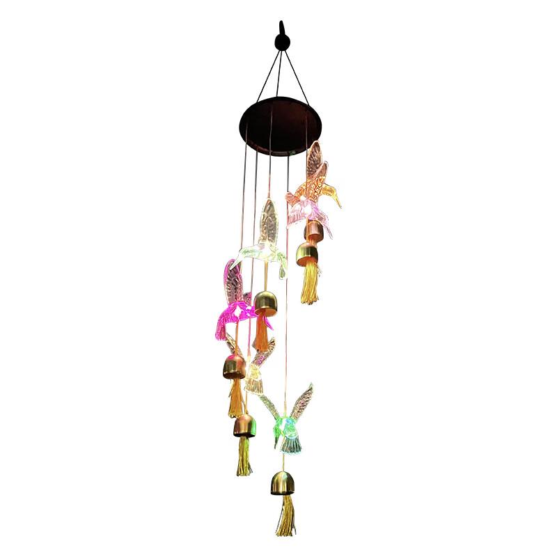 Solar Outdoor Hummingbird Wind Chime Light