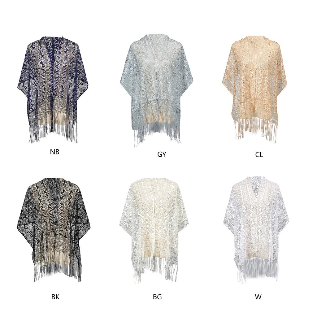 Delicate Laces Shawl Beach Vacation Shawl Versatiles Laces Elegant Women Shawl for Evening Parties and Celebrations