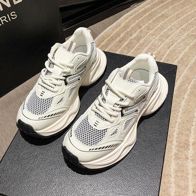 Paris Dad Shoes Women's 2025 Autumn and Winter New Thick-soled Heightened Mesh Breathable Versatile Lightweight Sports and Leisure Shoes