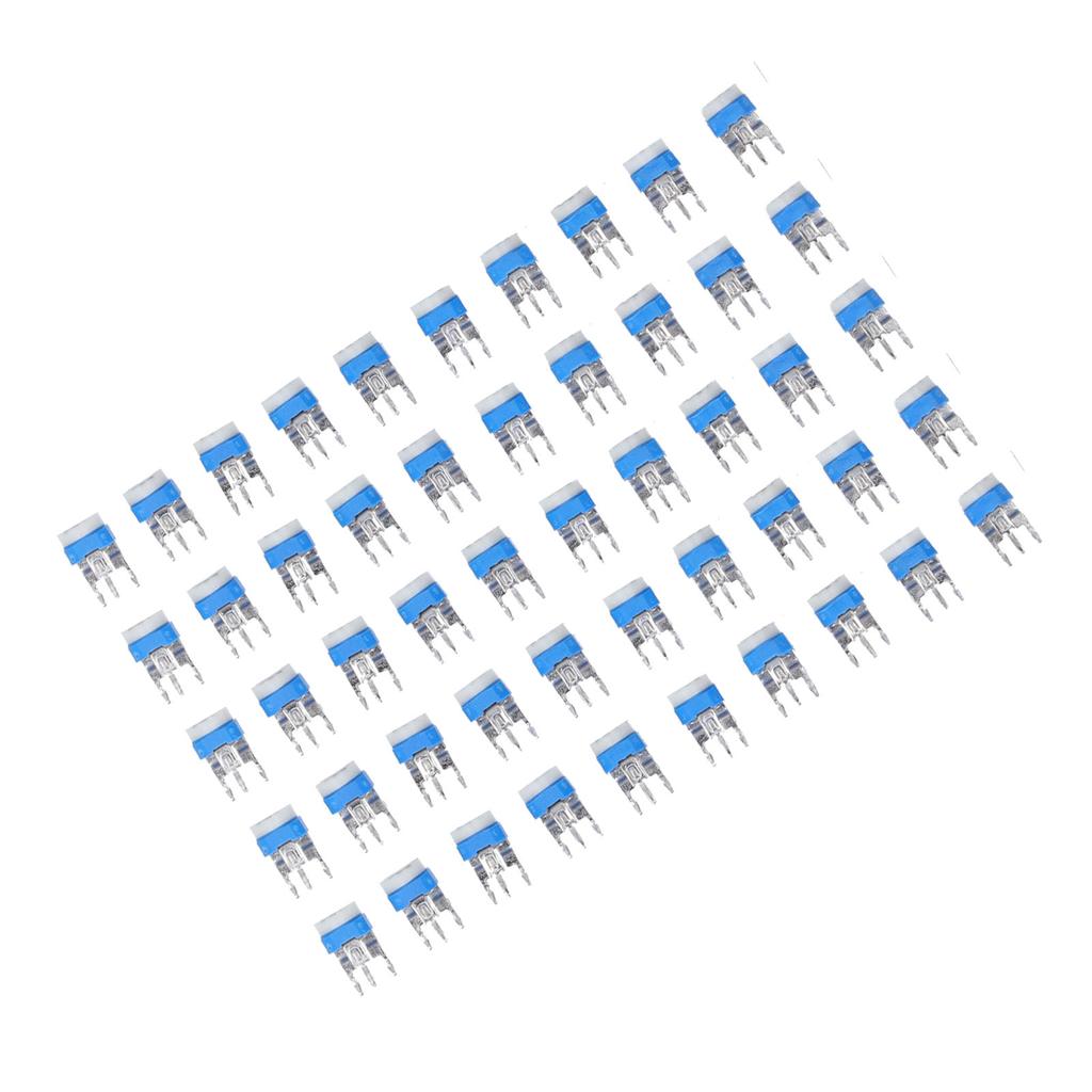 100 Pcs Variable Resistor 10 Values 500R To 1M RM065 Blue White Trimmer Potentiometer Assortment Kit