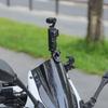 Secure Action Camera Windshield Bracket Support Thickened Silicone Padding for Bike, Aluminum with Strong Clamping Force