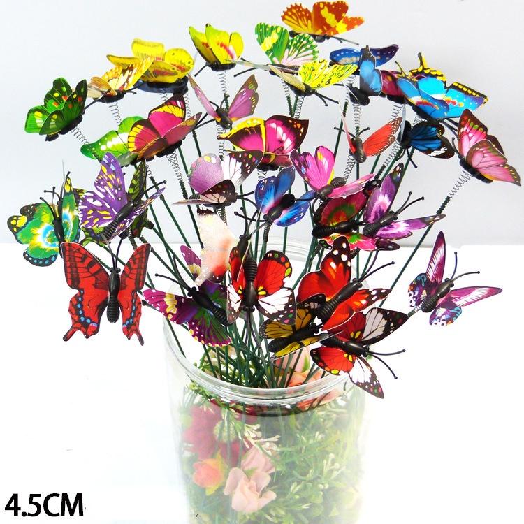 50Pcs Butterflies Garden Yard Planter Colorful Whimsical Butterfly Stakes Decoration Home Outdoor Flower Pots Decor Supplies