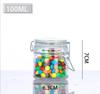 In Stock Transparent Graduated Glass Storage Jar with Sealed Buckle for Moistureproof Tea or Mason Jar Storage