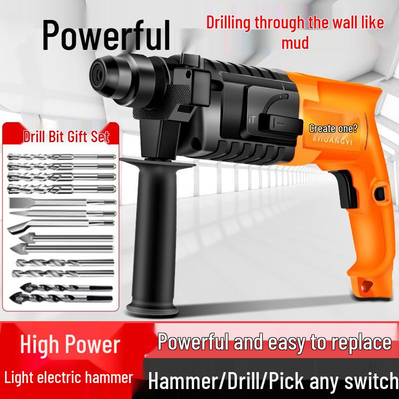 Chuangyi High-Power 3-in-1 Electric Hammer Drill and Pick with Cord