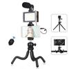 Smartphone Vlog Kit Flexible Tripod and Cardioid Microphone as well as Extendable Phone and BI Color LED Light with   Brightness for Live Str