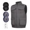 AIDAMAI Workwear with Fan Adjustable High Long Comfortable To Vest with Dust Heatstroke Prevention Dark Gray Fan-Powered Set, Air-Cooled, Workwear,
