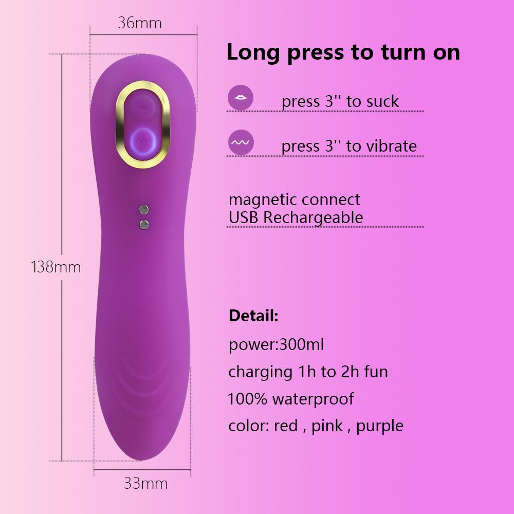 2 In 1 Sucking Vibrators Clit Sucker Vagina Clitoris Stimulator Oral G Spot Toy Masturbator Nipple Sex Toys For Women Adult 18+