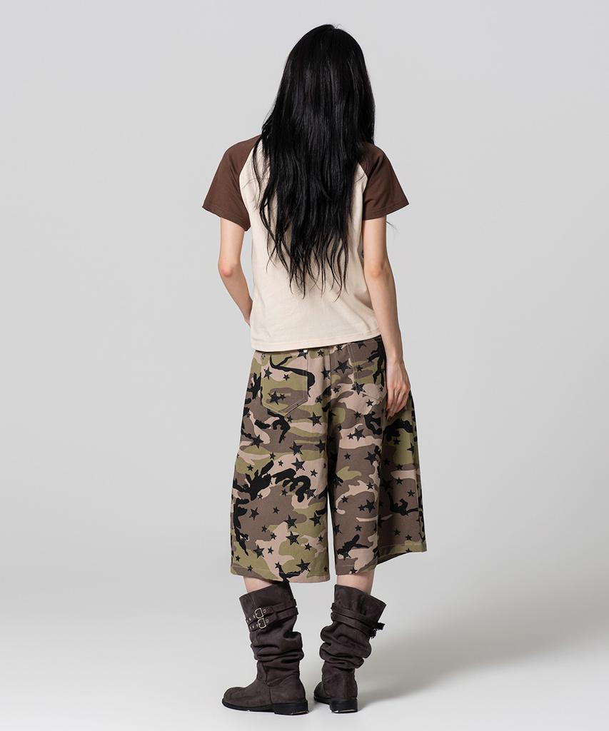 Geuleigaijeukeulleob Staccato Knee-Length Bermuda Cotton Pants Vintage Beige