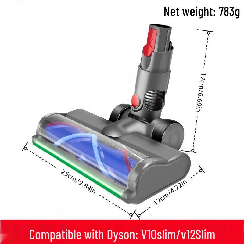 Dyson Vacuum Cleaner Accessory: V6-V11, V15 Slim Green Light Dust-Revealing Floor Brush.