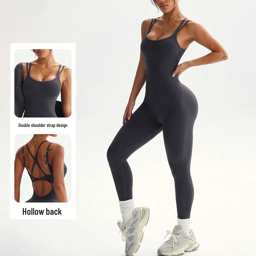 Stilvoller Europäischer & Amerikanischer Body Shaping Yoga-Bodysuit - Schlankmachend, Po-Hebend, Enganliegend für Laufen & Fitness